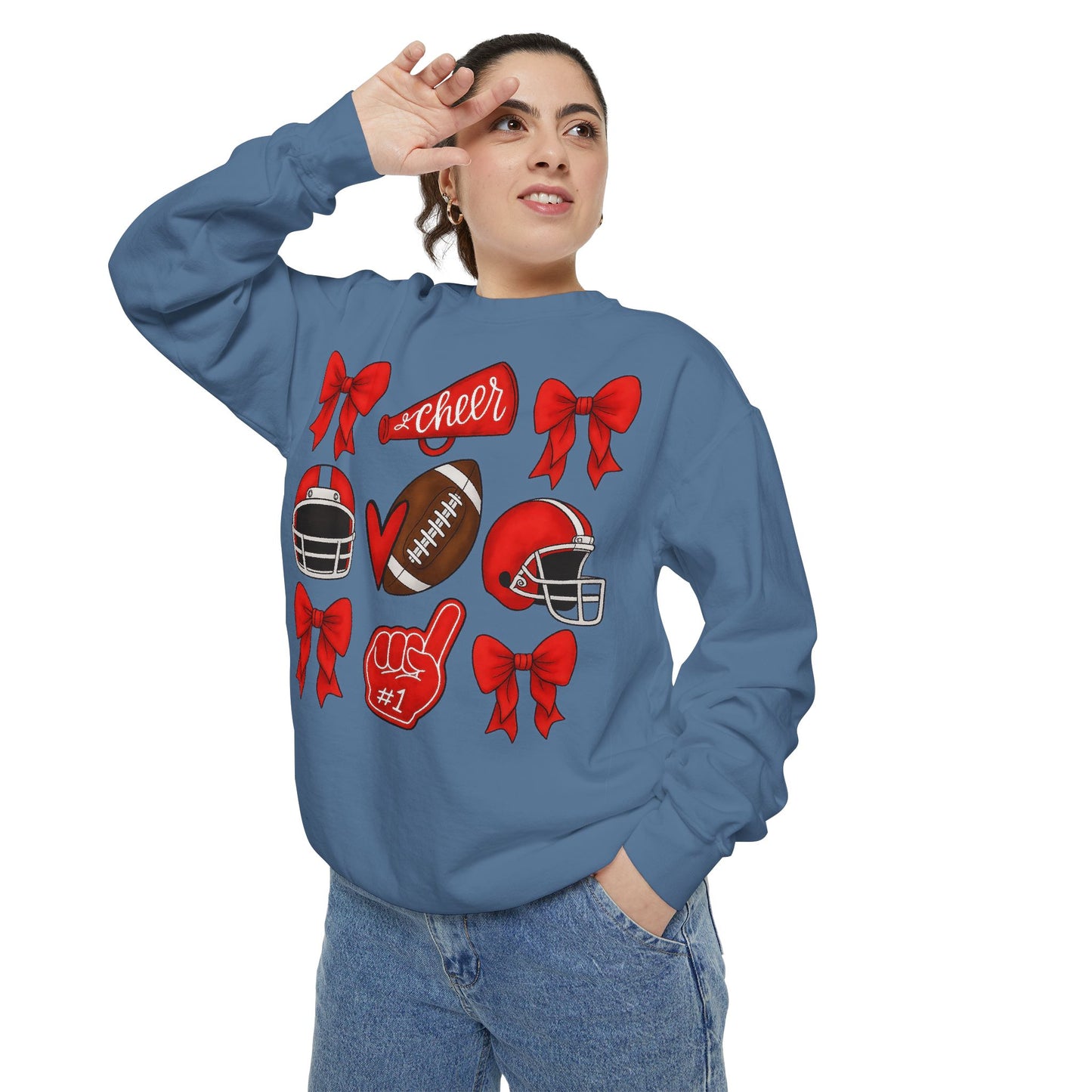 Bixby Spartan Cheer & Football Comfort Colors Sweatshirt