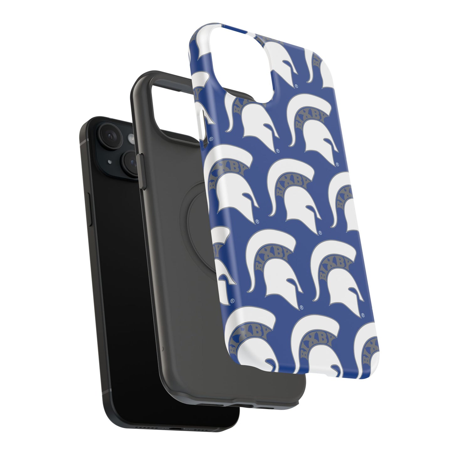 Bixby Spartan White Logo Impact Resistant iPhone Case