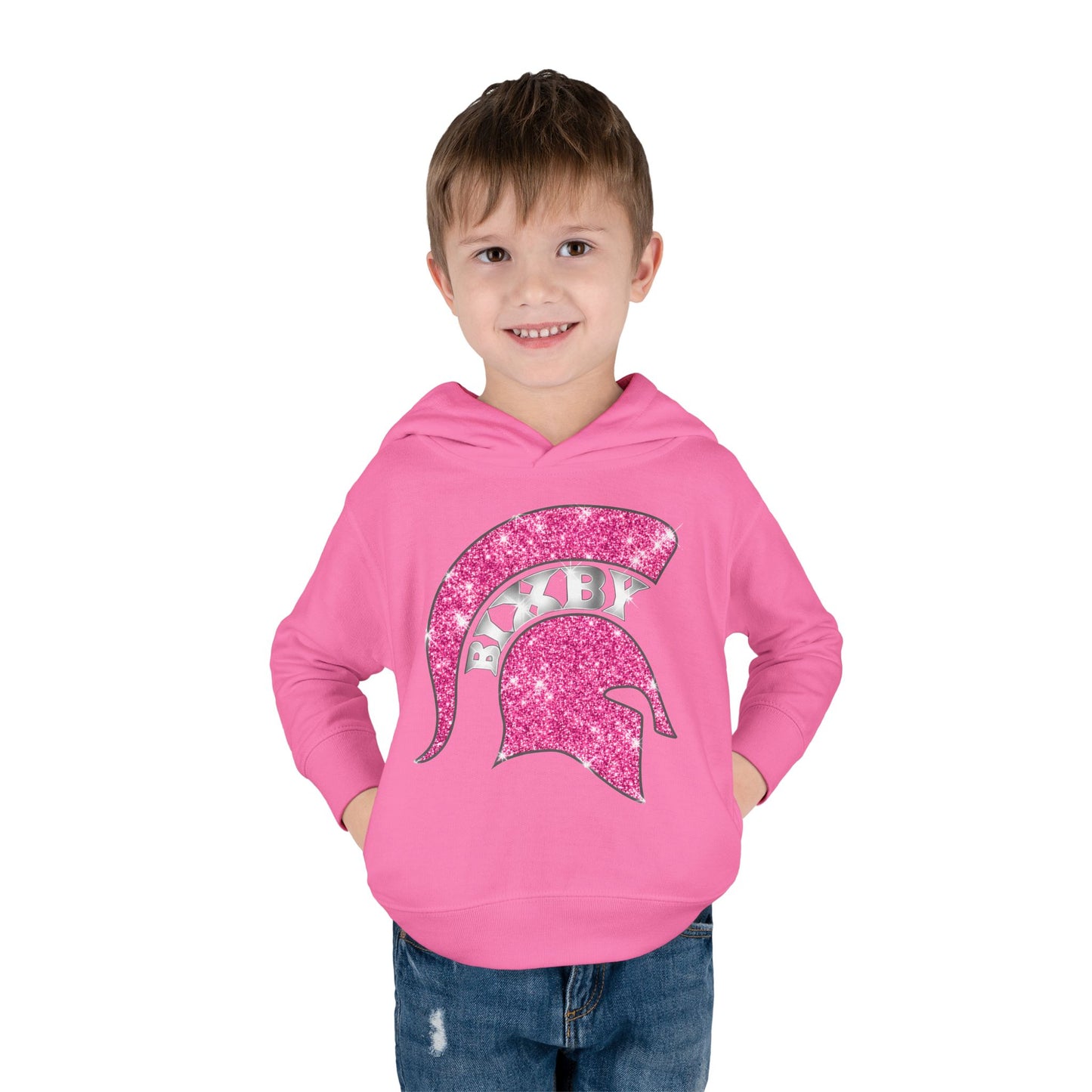 Bixby Spartans Pink Bling Toddler Rabbit Skins Hoodie