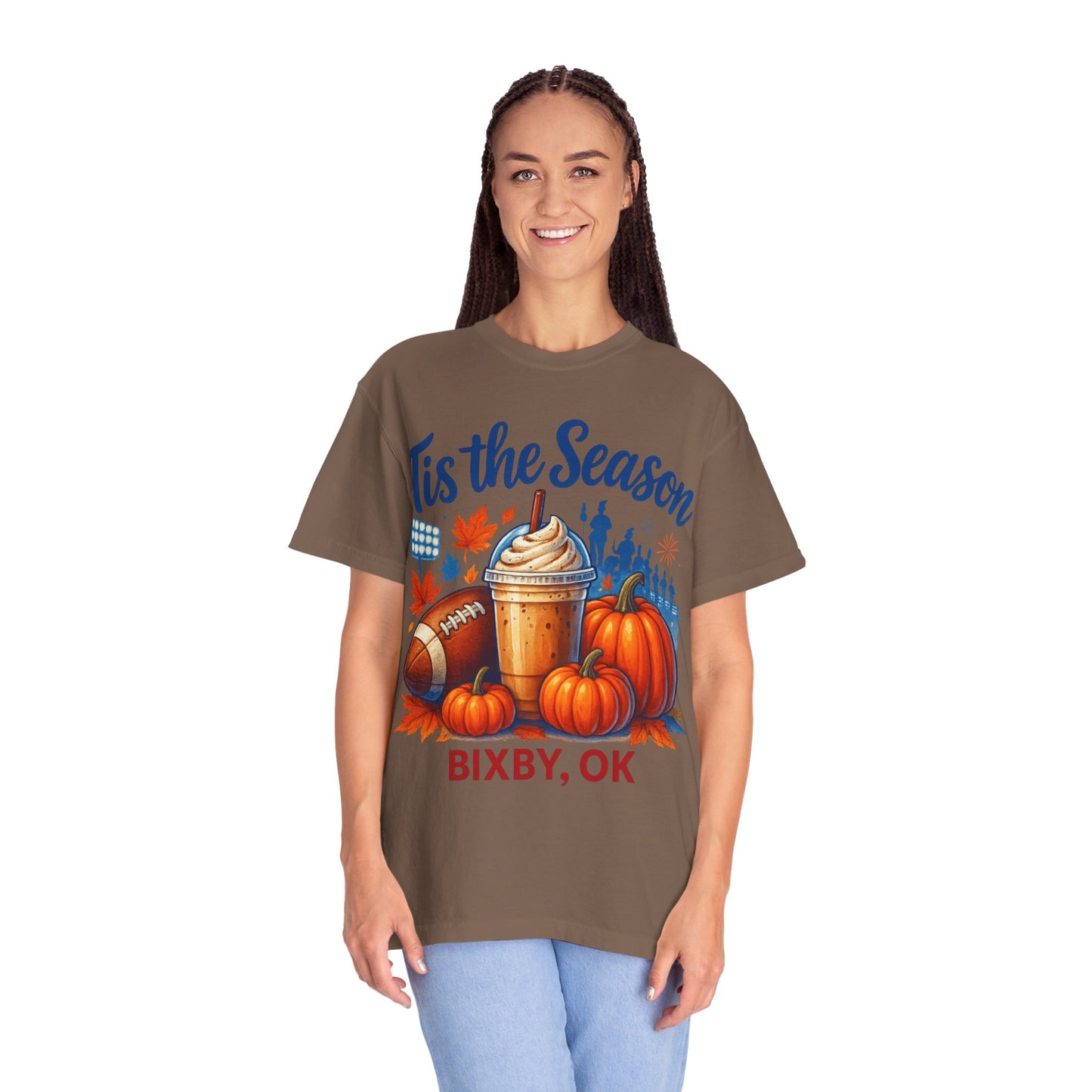 Bixby Football Mom Pumpkin Spice Vibes Comfort Colors Tee