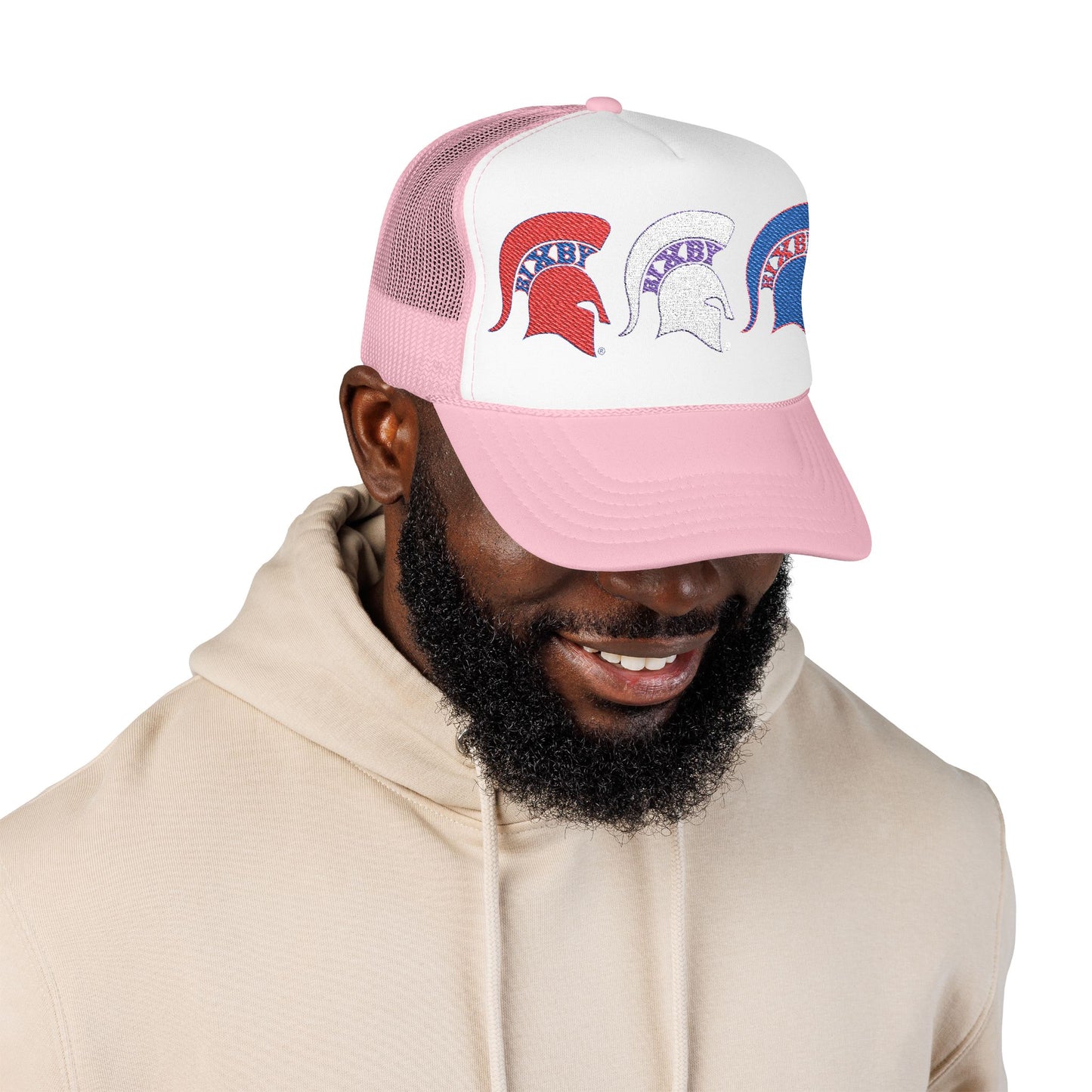Bixby Spartan Red, White and Blue Embroidered Foam Trucker Hat