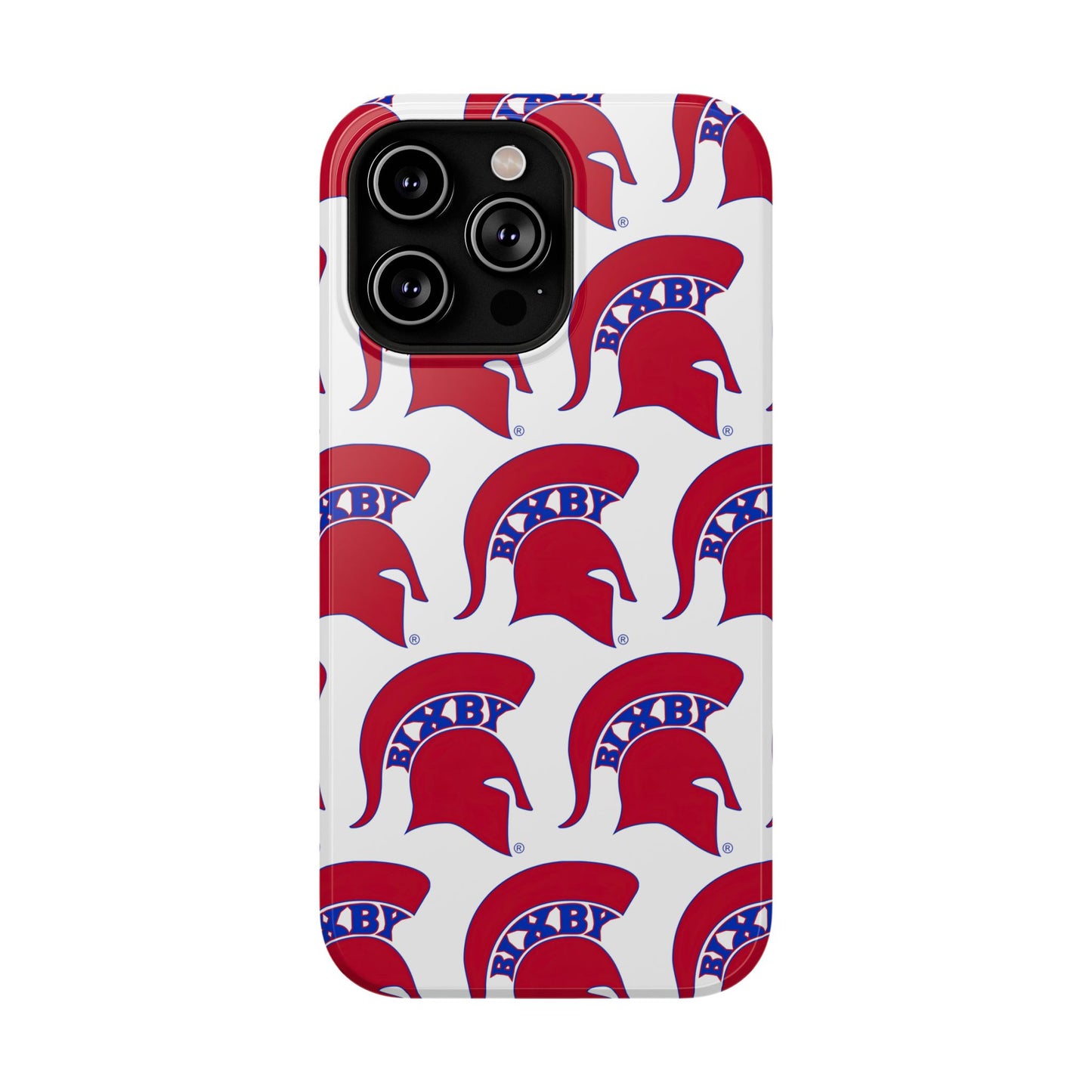 Bixby Spartan Red Logo Impact Resistant iPhone Case