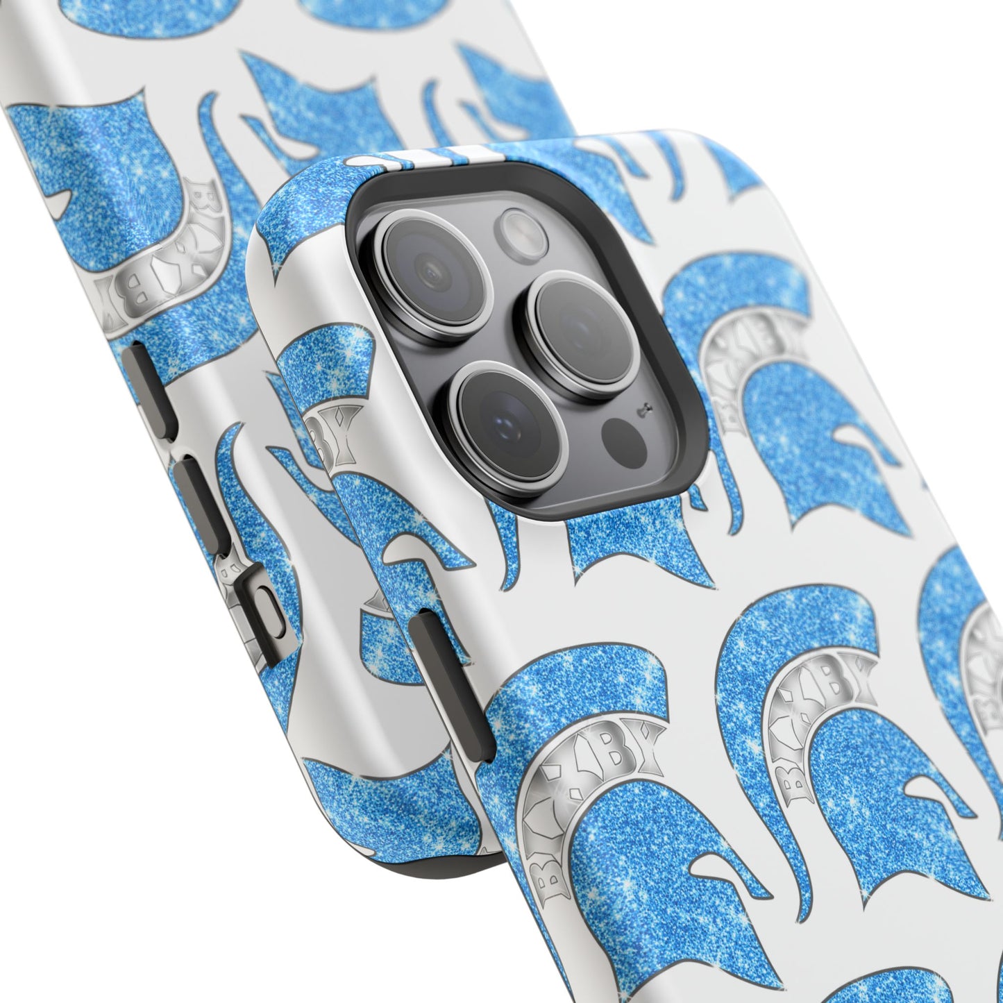 Bixby Spartan Blue Bling Logo Impact Resistant iPhone Case
