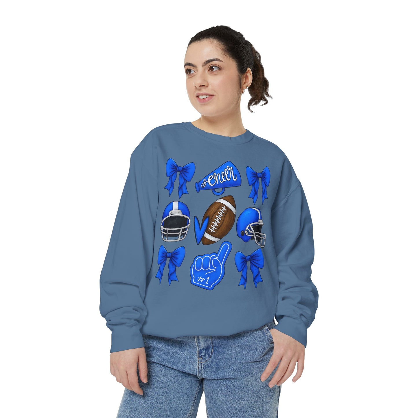 Bixby Spartan Cheer & Football Comfort Colors Sweatshirt