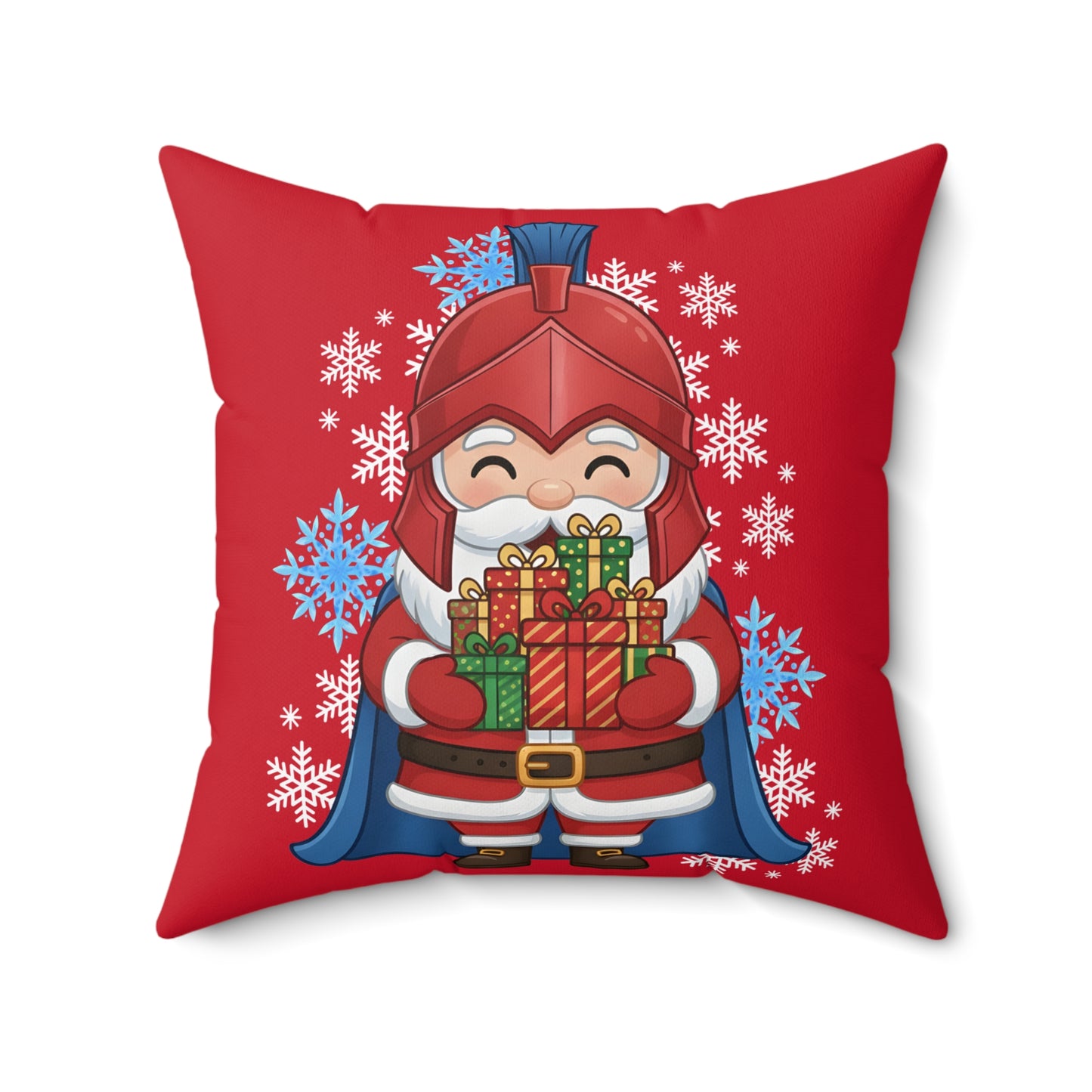 Spartan Santa Red Christmas Pillow