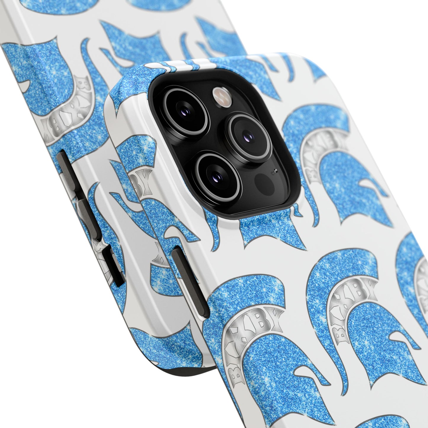 Bixby Spartan Blue Bling Logo Impact Resistant iPhone Case