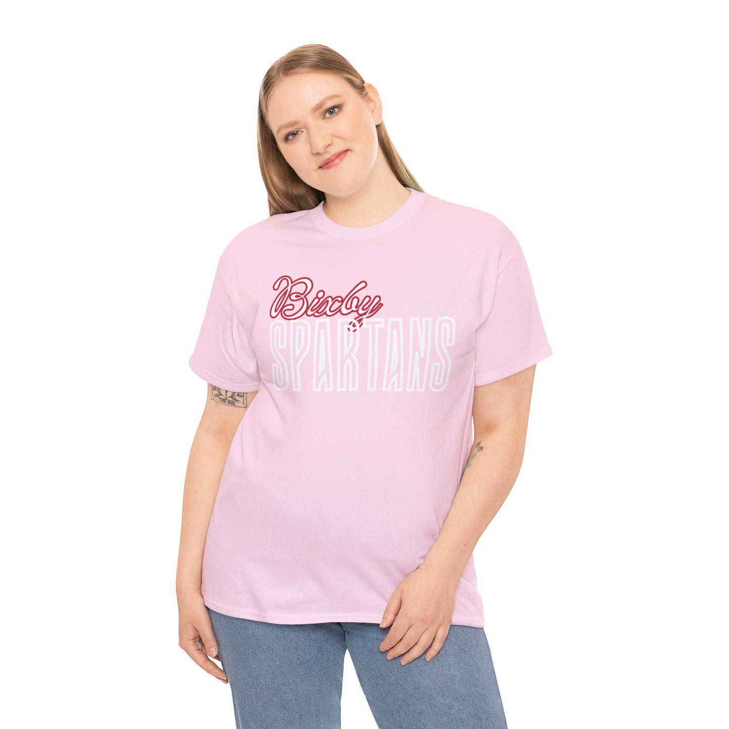 Bixby Spartans Cursive Gildan Tee
