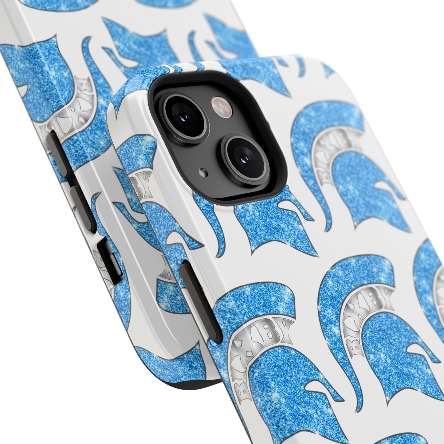Bixby Spartan Blue Bling Logo Impact Resistant iPhone Case