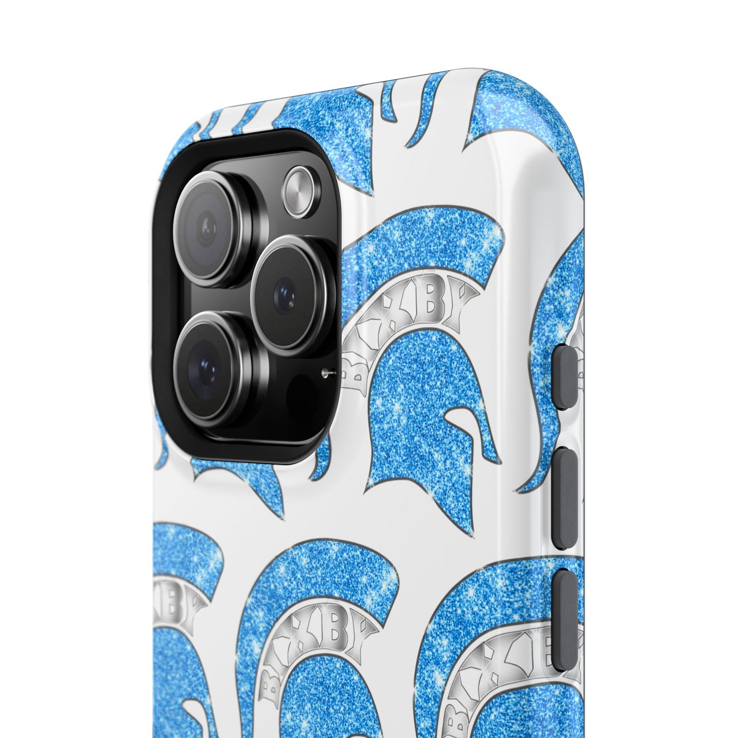 Bixby Spartan Blue Bling Logo Impact Resistant iPhone Case