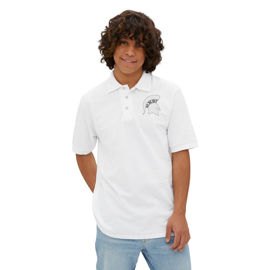 Spartan White Logo Jerzees Polo