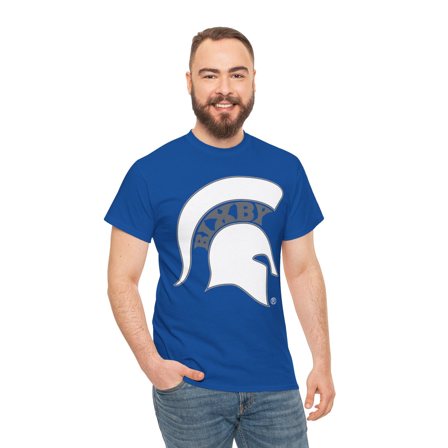 Spartan White Logo Gildan Tee