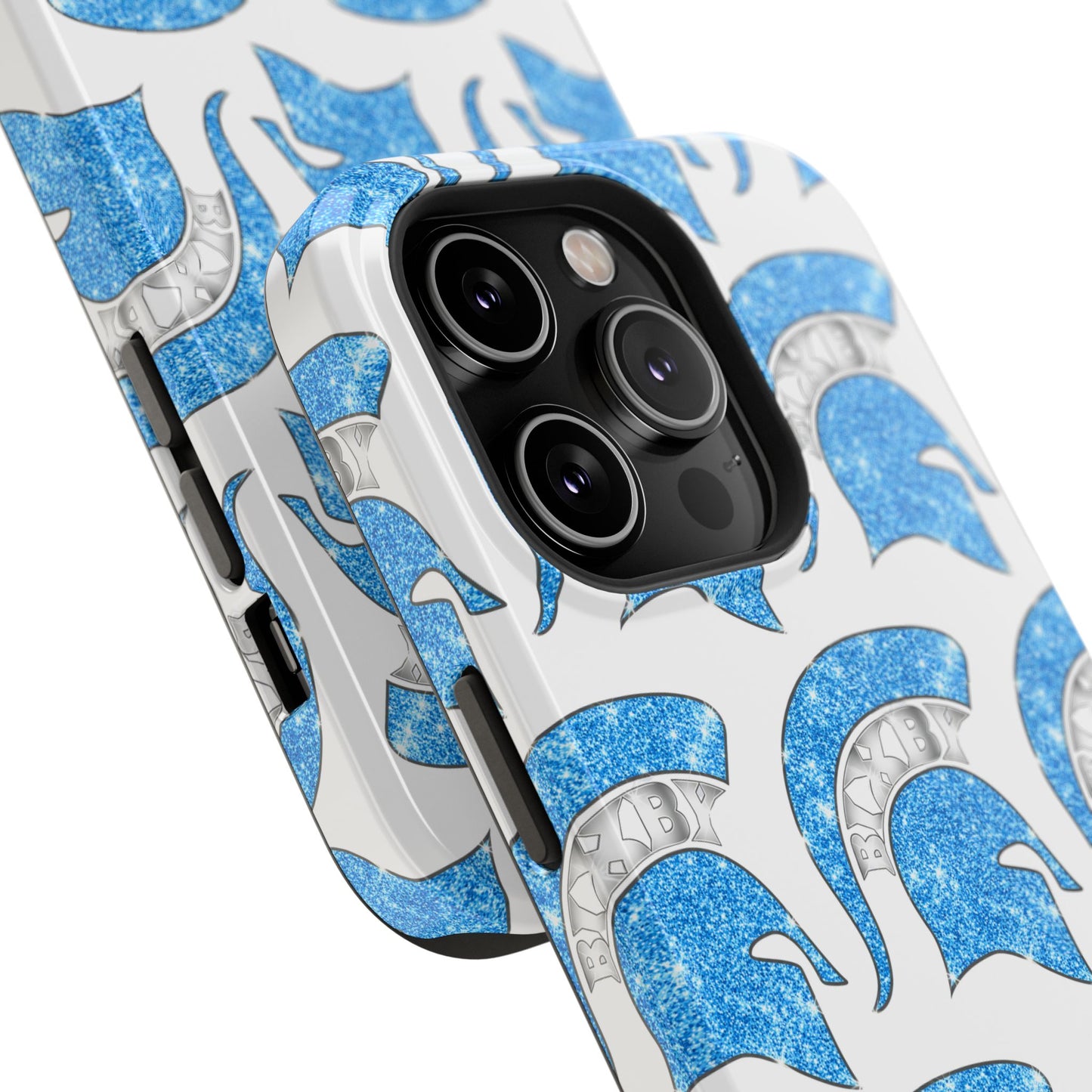 Bixby Spartan Blue Bling Logo Impact Resistant iPhone Case