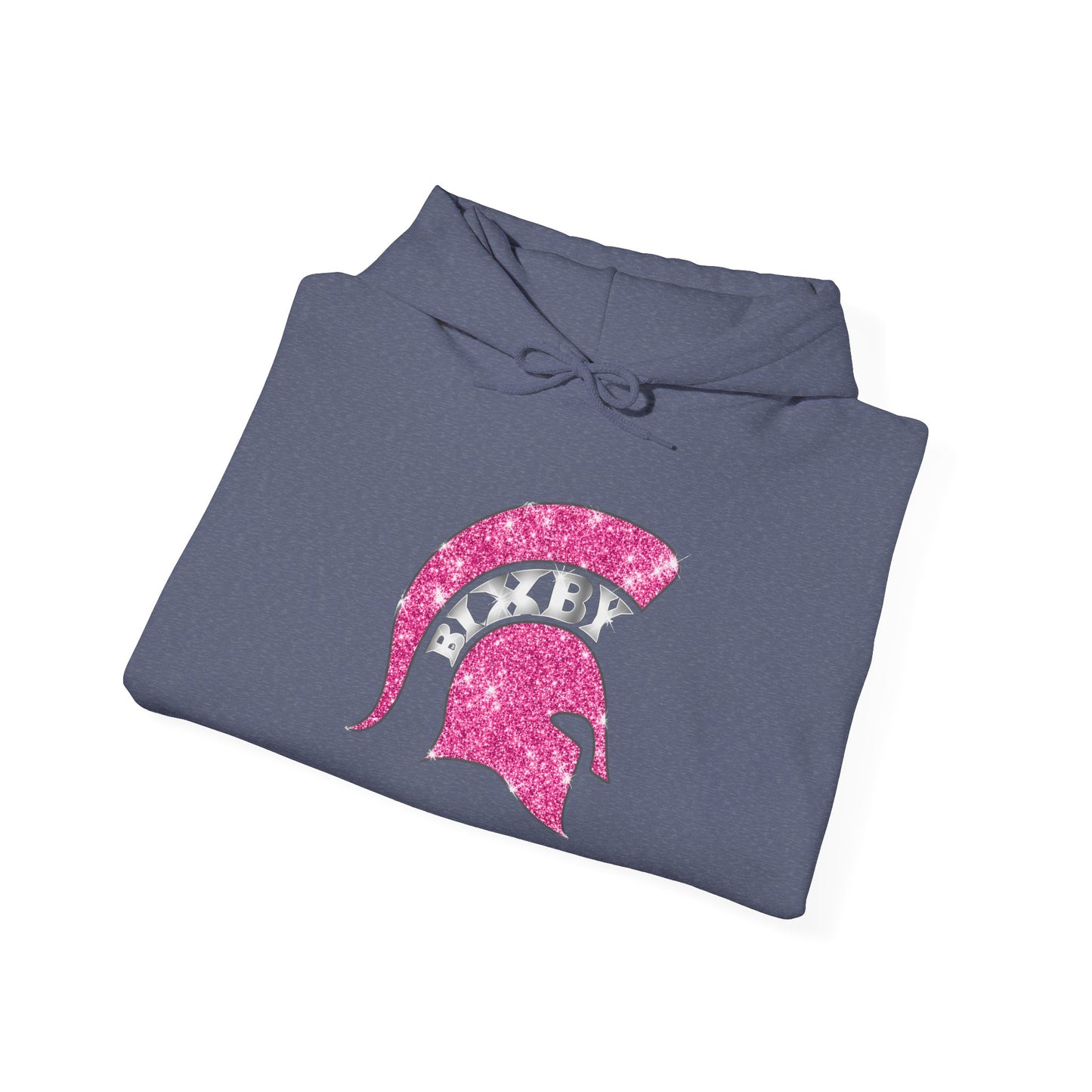 Bixby Spartan Pink Helmet Bling Gildan Hoodie