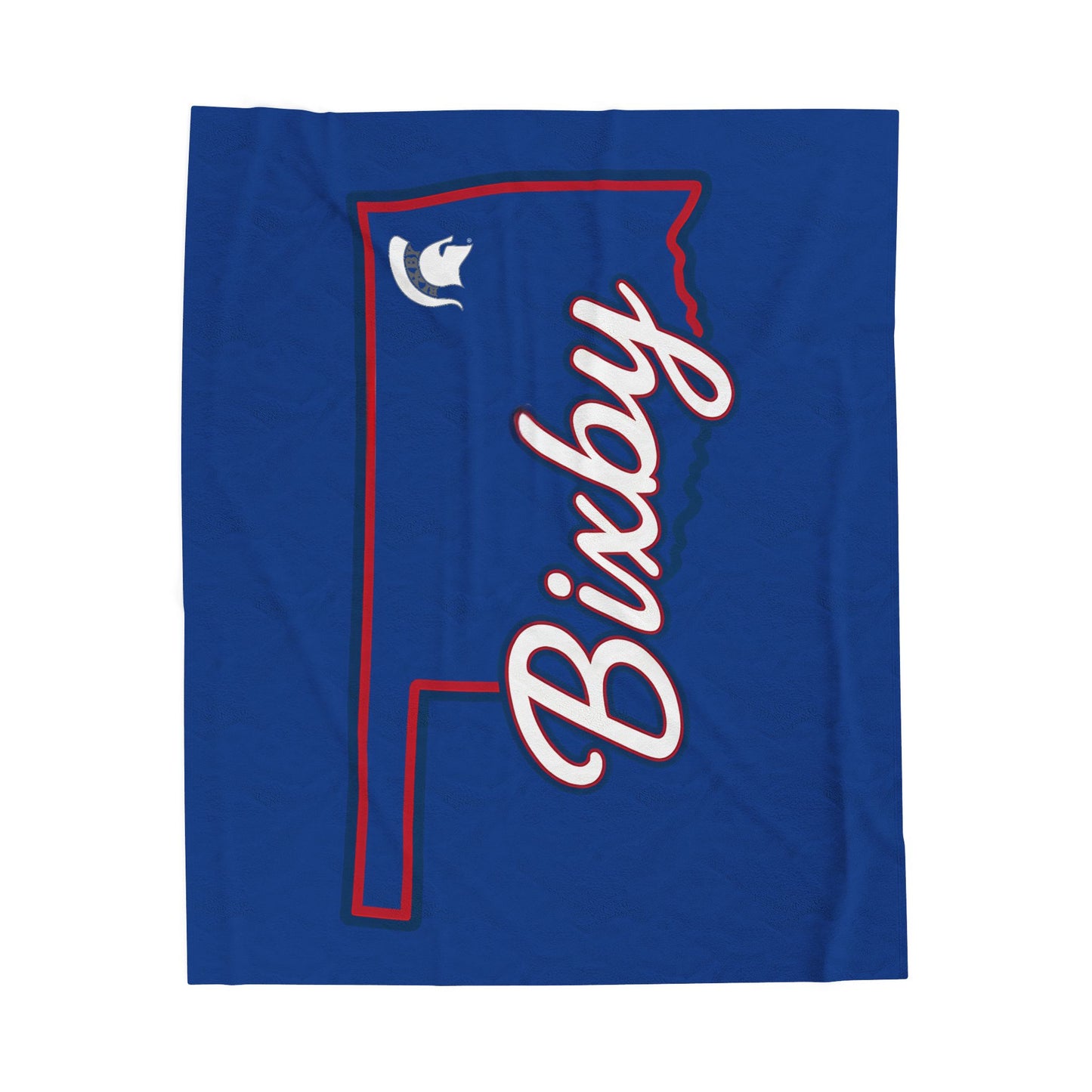 Bixby OK Blue Velveteen Plush Blanket