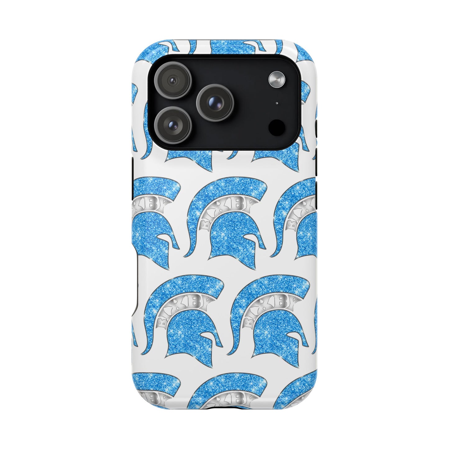 Bixby Spartan Blue Bling Logo Impact Resistant iPhone Case