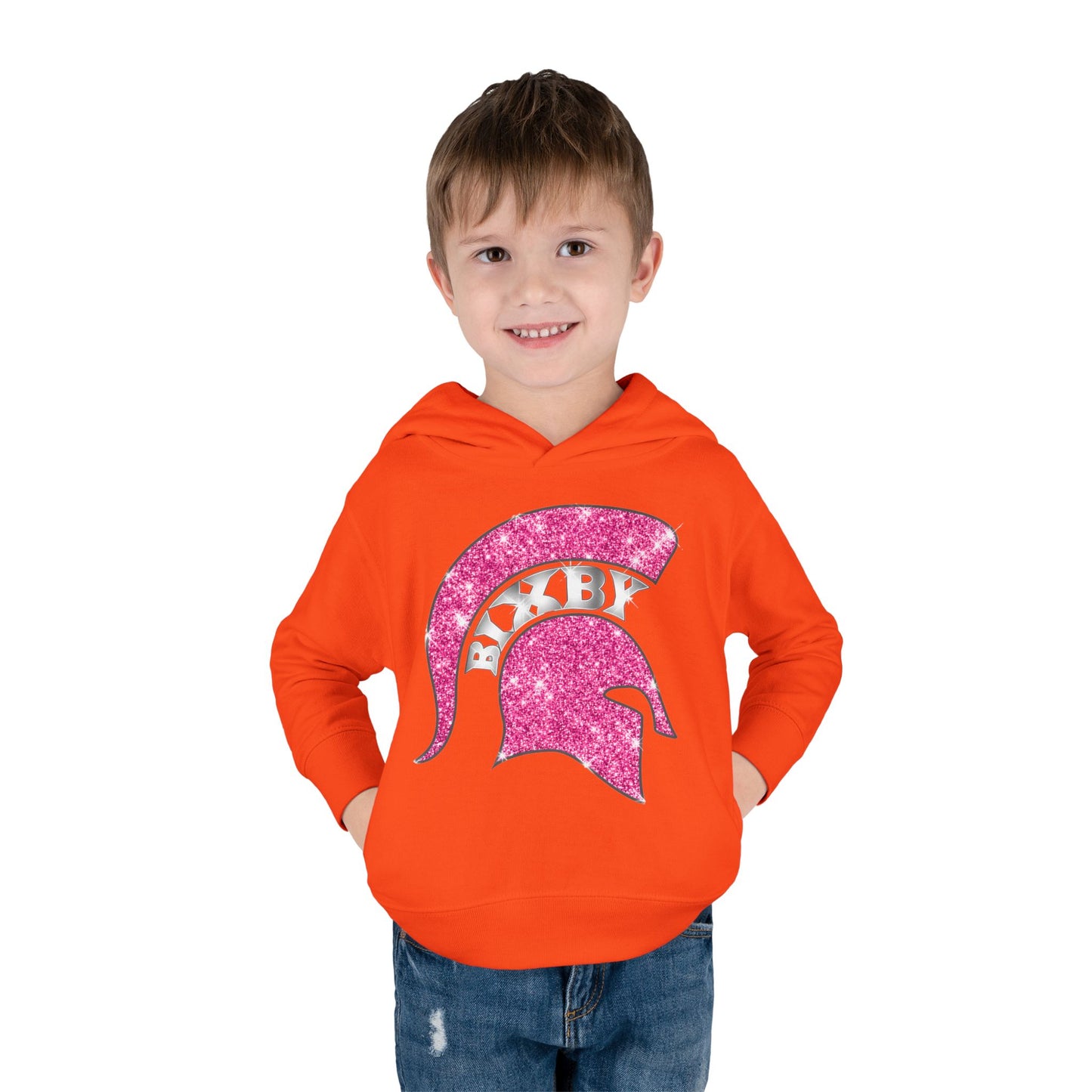 Bixby Spartans Pink Bling Toddler Rabbit Skins Hoodie