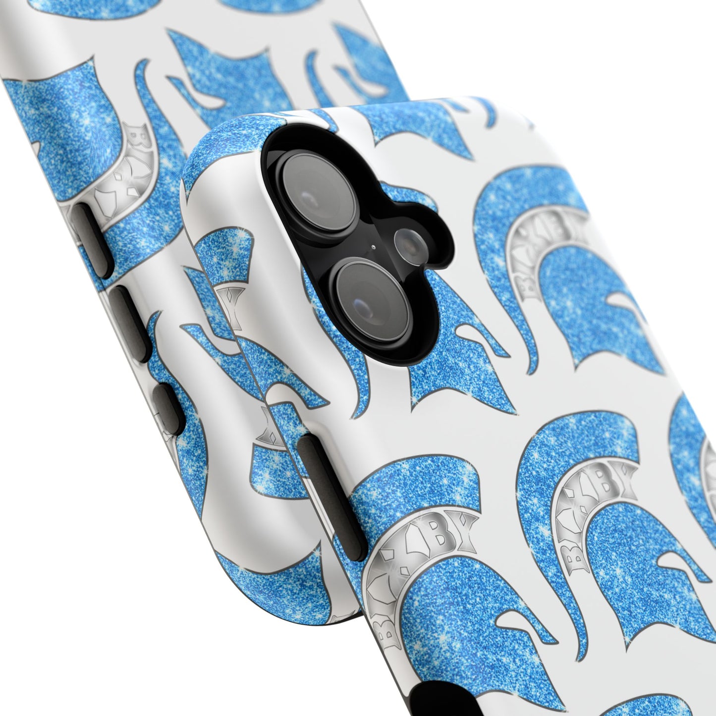 Bixby Spartan Blue Bling Logo Impact Resistant iPhone Case