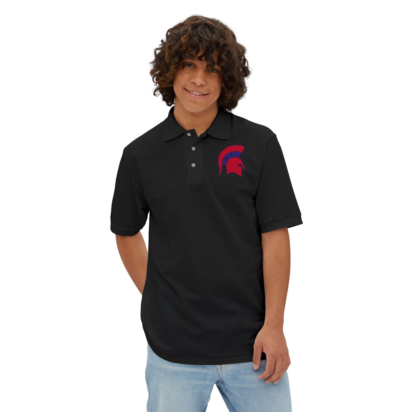 Spartan Red Logo Jerzees Polo