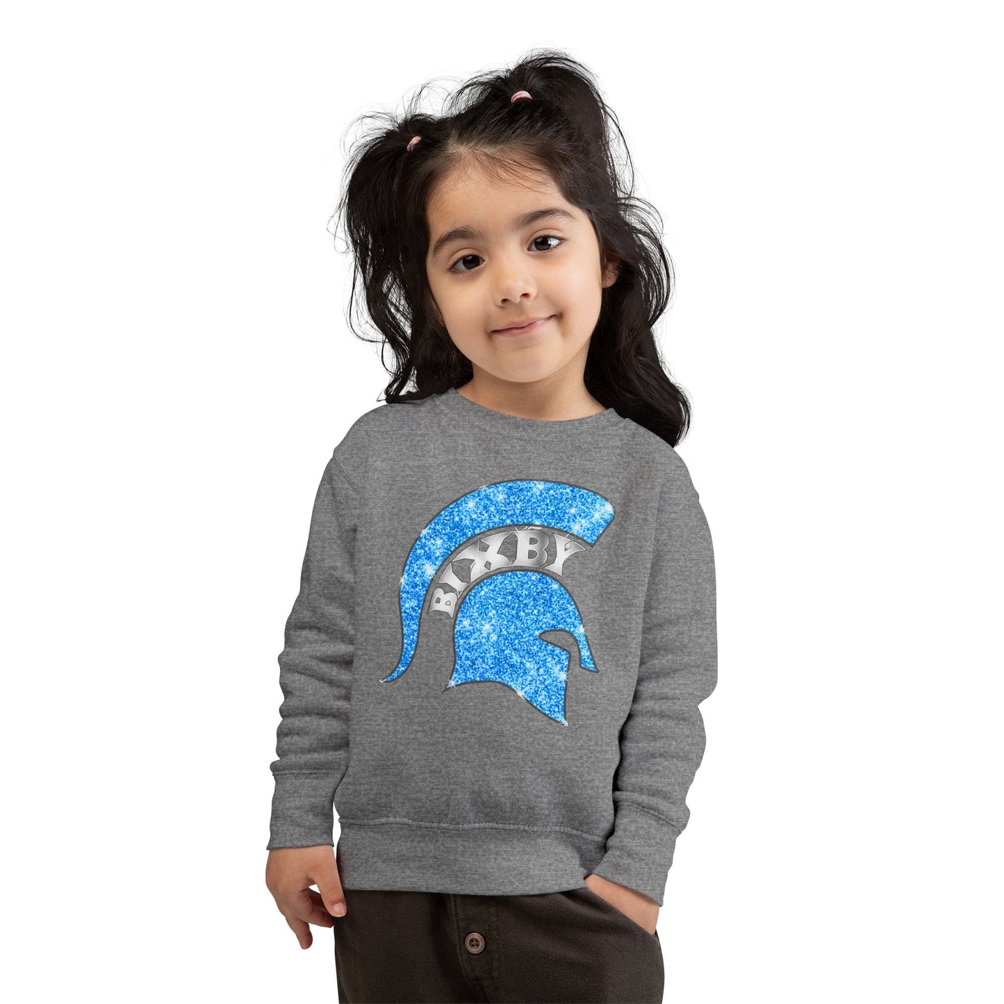 Bixby Spartans Blue Bling Toddler Rabbit Skins Sweatshirt