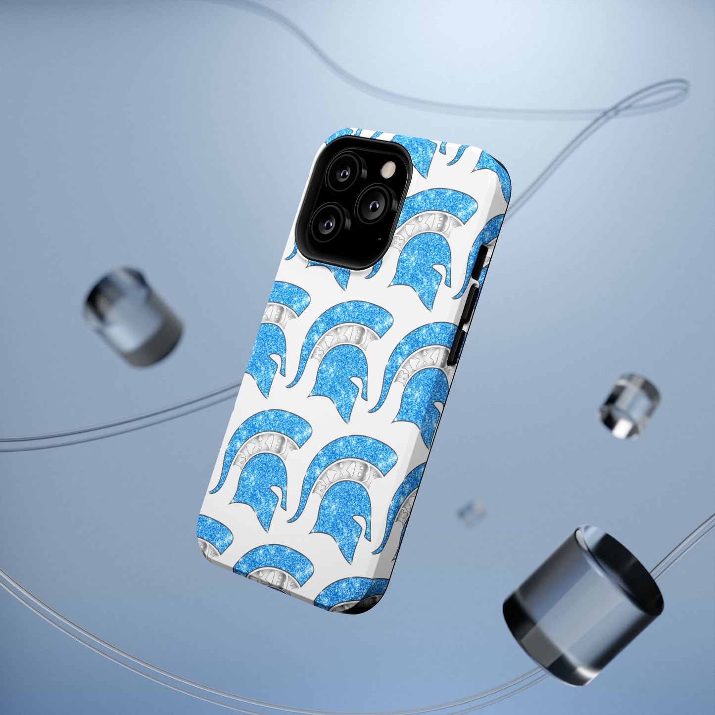 Bixby Spartan Blue Bling Logo Impact Resistant iPhone Case