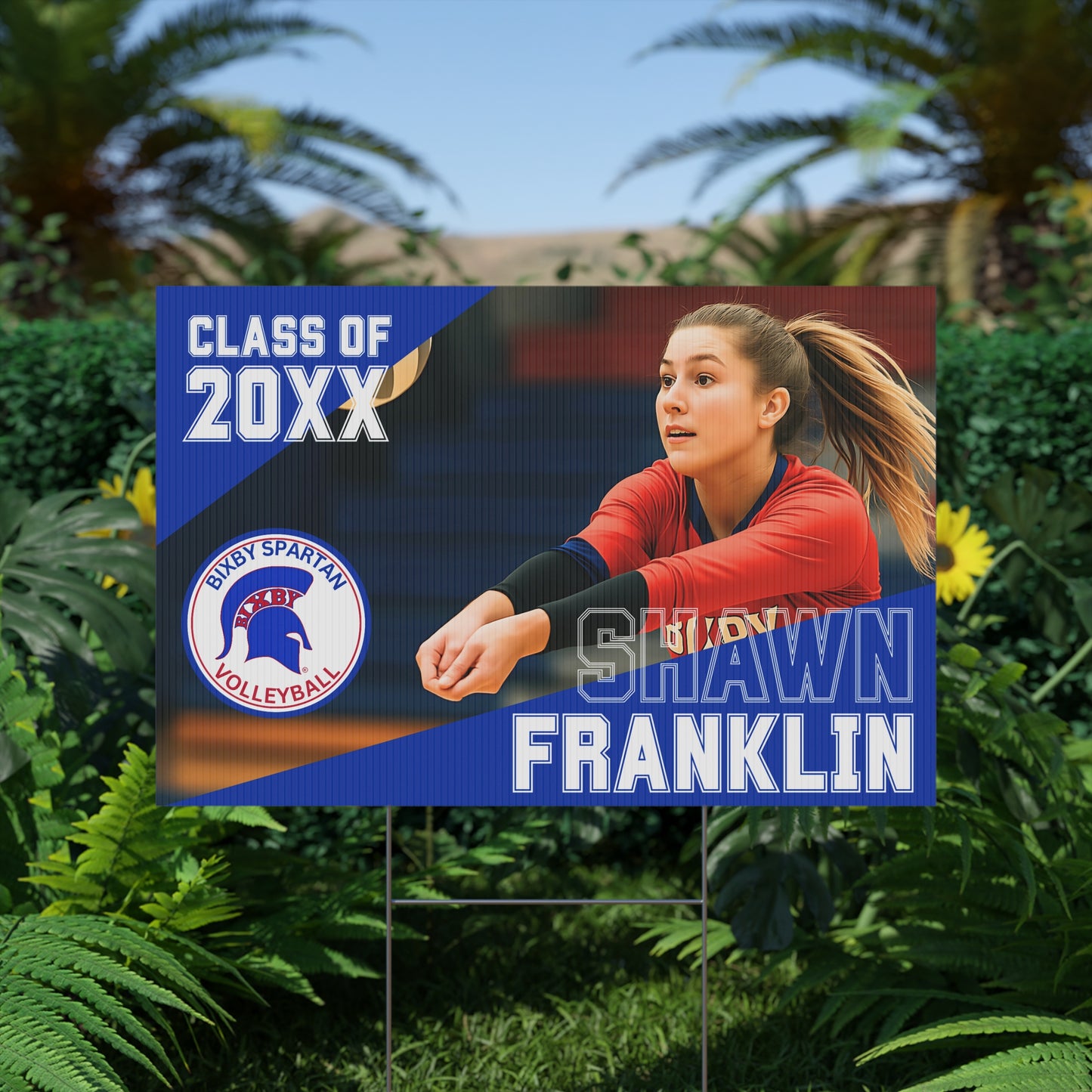 Bixby Spartan Volleyball Yard Sign