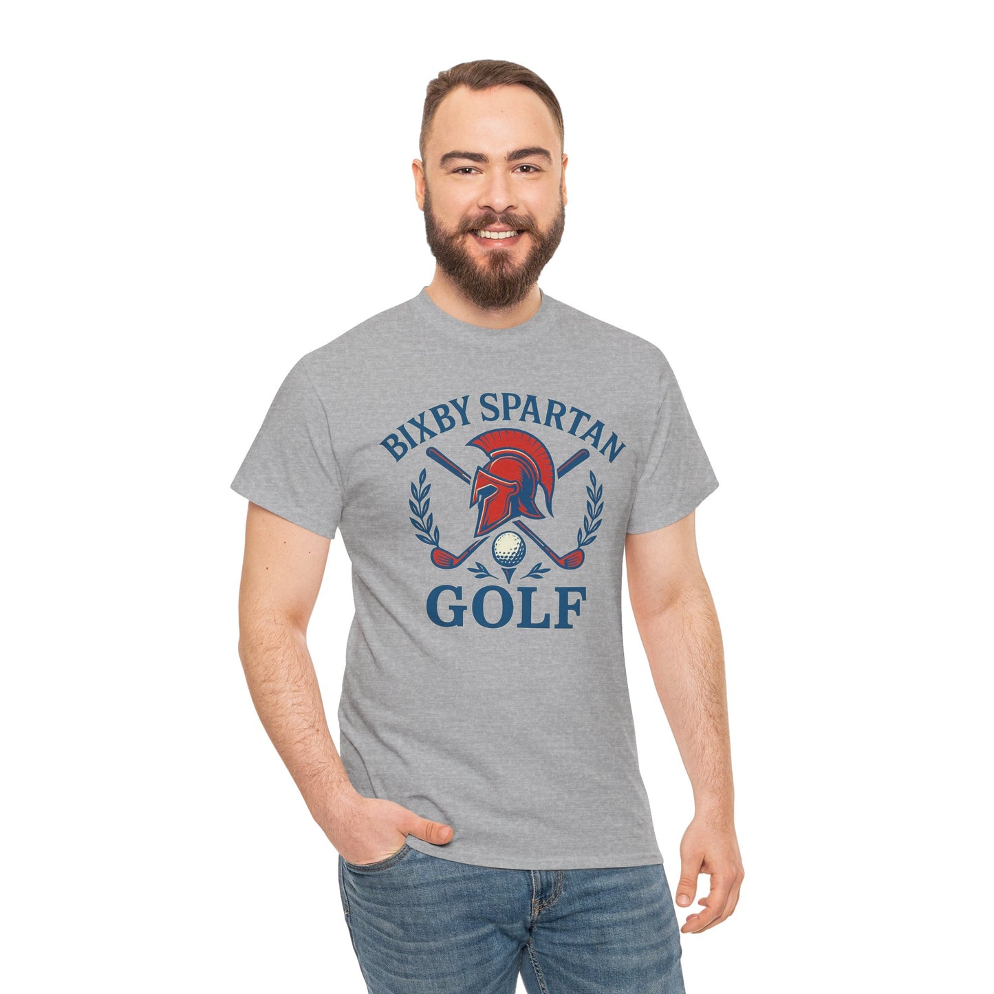 Bixby Spartans Golf Crest Gildan Tee
