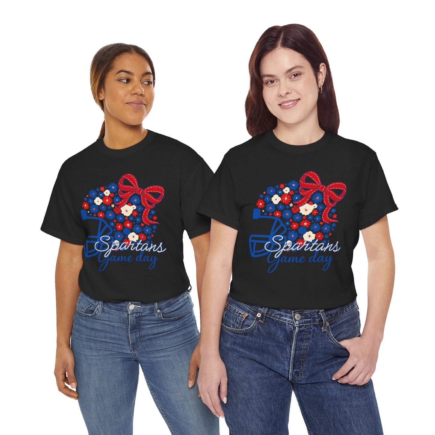 Bixby Spartans Floral Helmet Gildan Tee