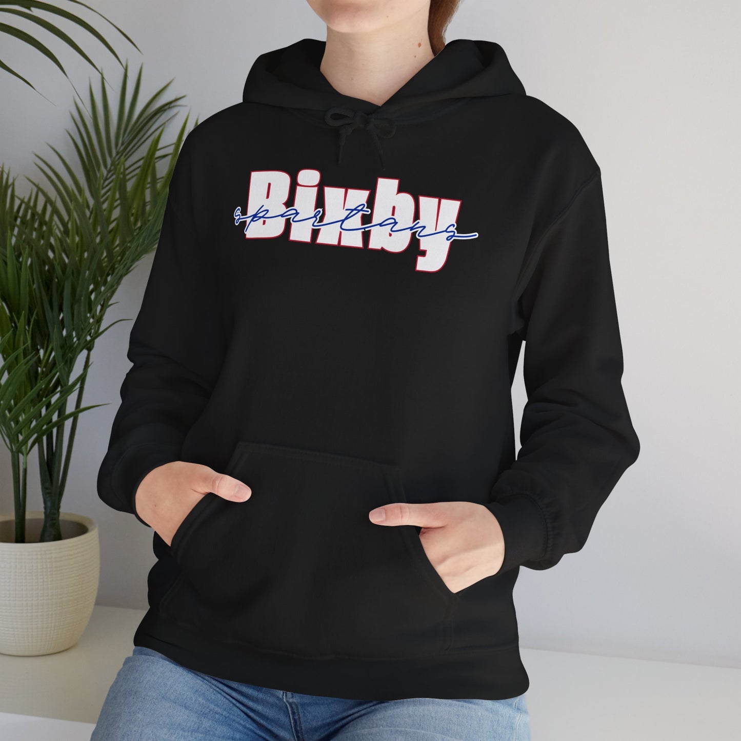 Bixby Spartans Cursive Gildan Hoodie