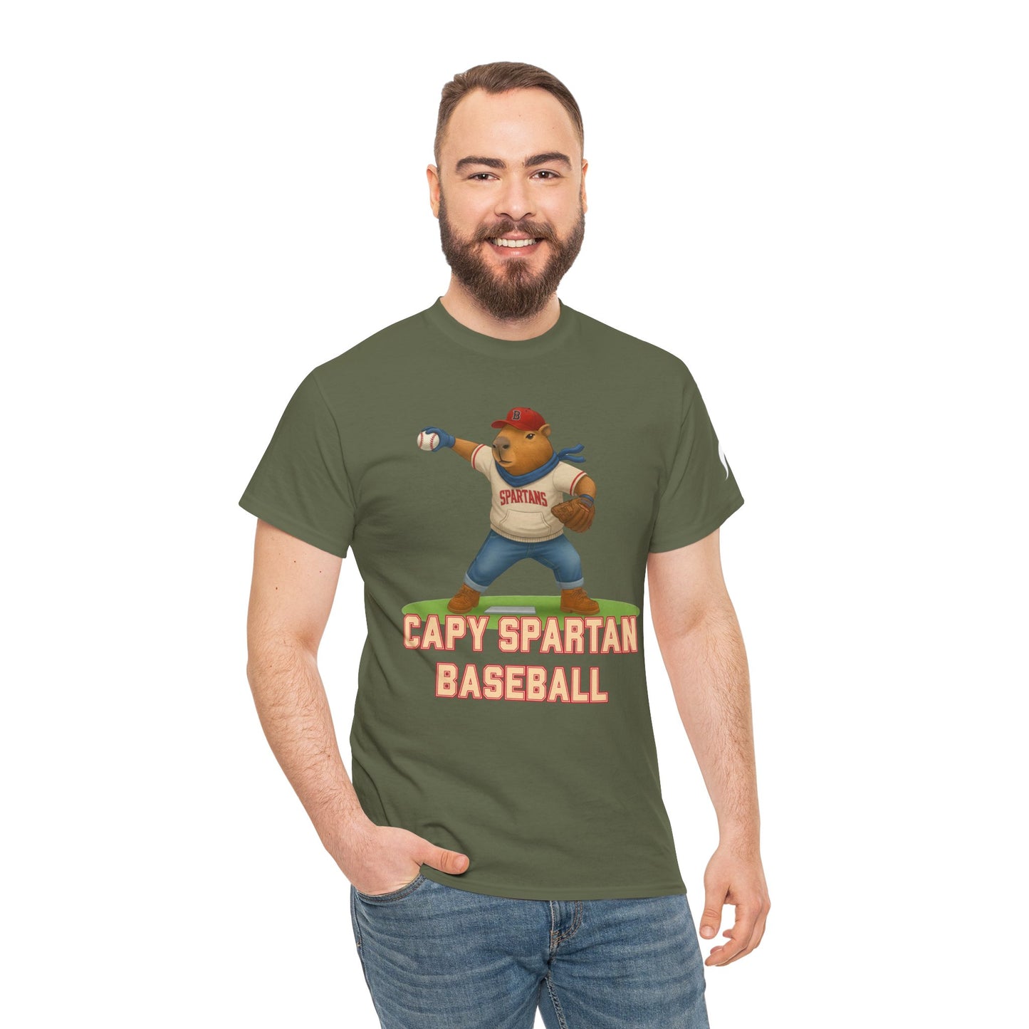 Capy Spartan Baseball Gildan Tee
