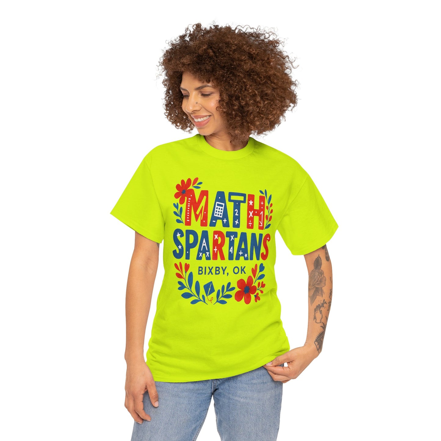 Floral Math Spartan Gildan Tee