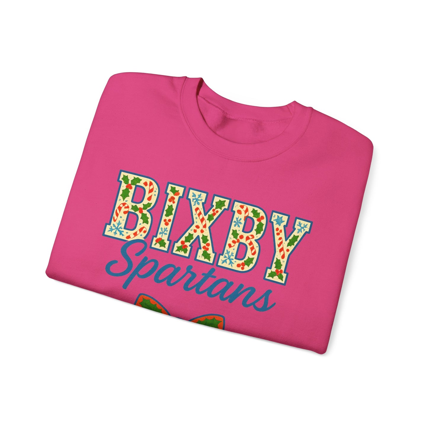 Bixby Spartans Christmas Vibes Gildan Sweatshirt