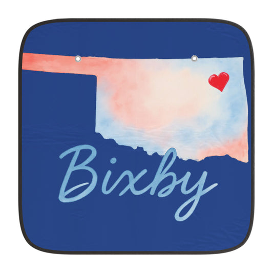 Bixby OK Watercolor Car Sun Shade