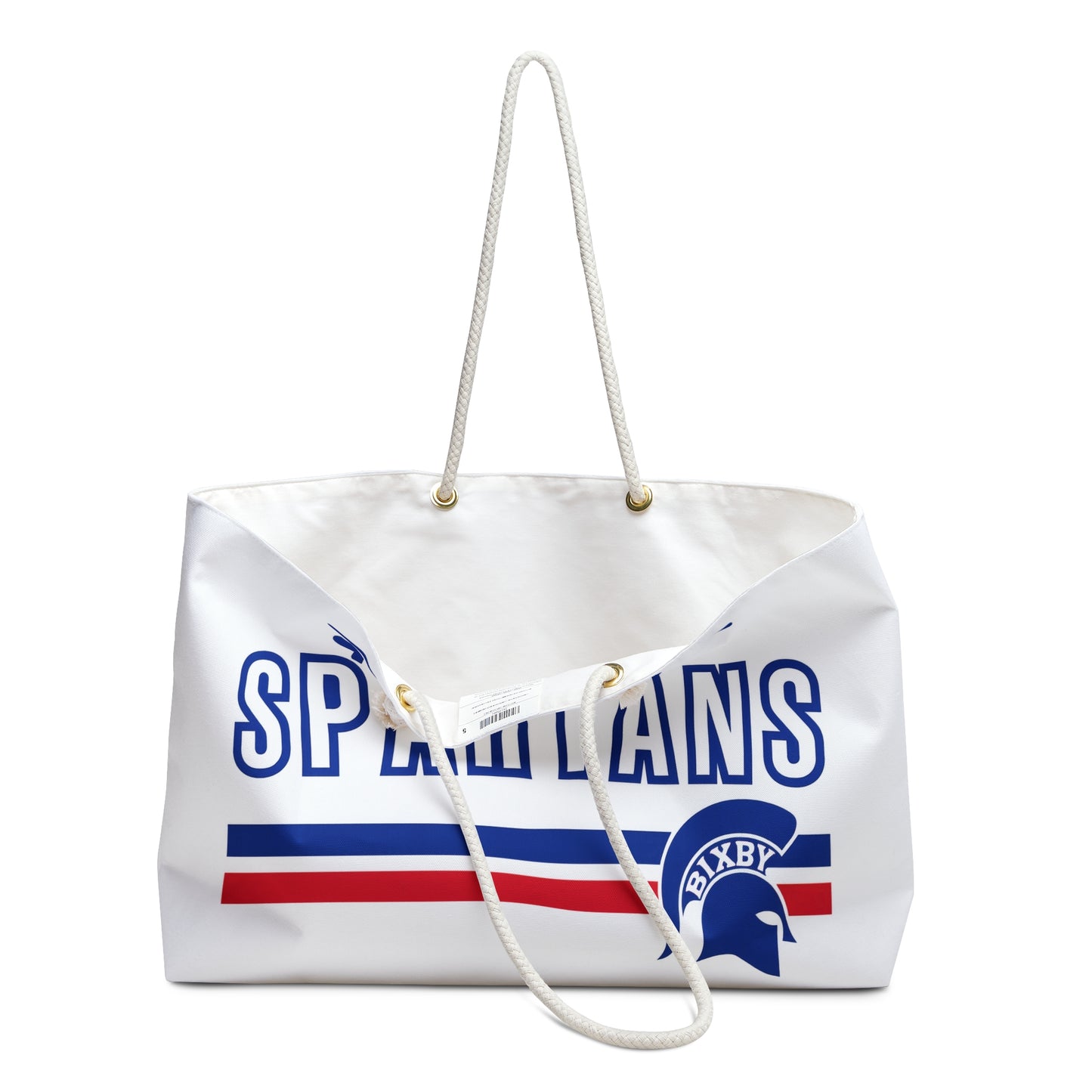 Bixby Spartans White Weekender Bag