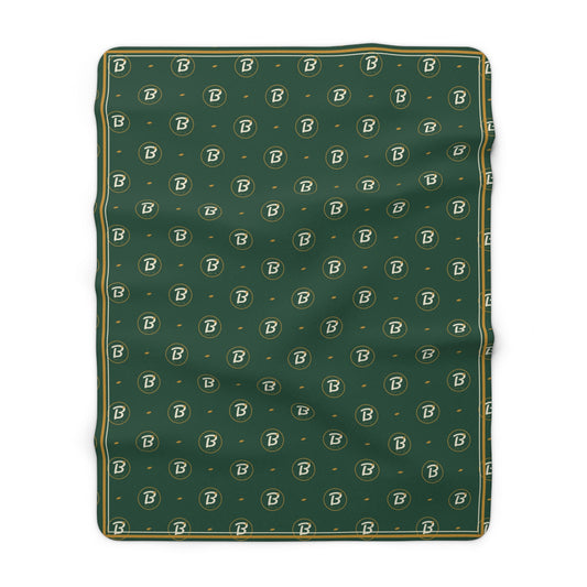 Leaf B Monogram Sherpa Blanket