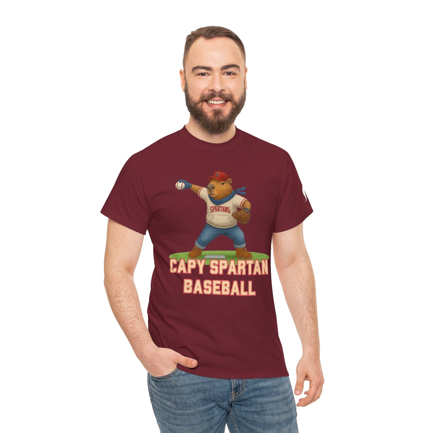 Capy Spartan Baseball Gildan Tee