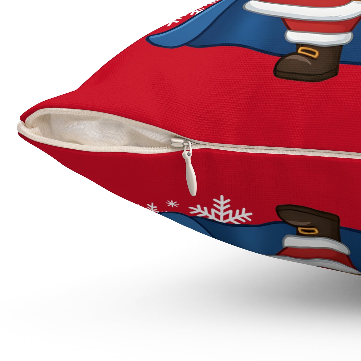 Spartan Santa Red Christmas Pillow