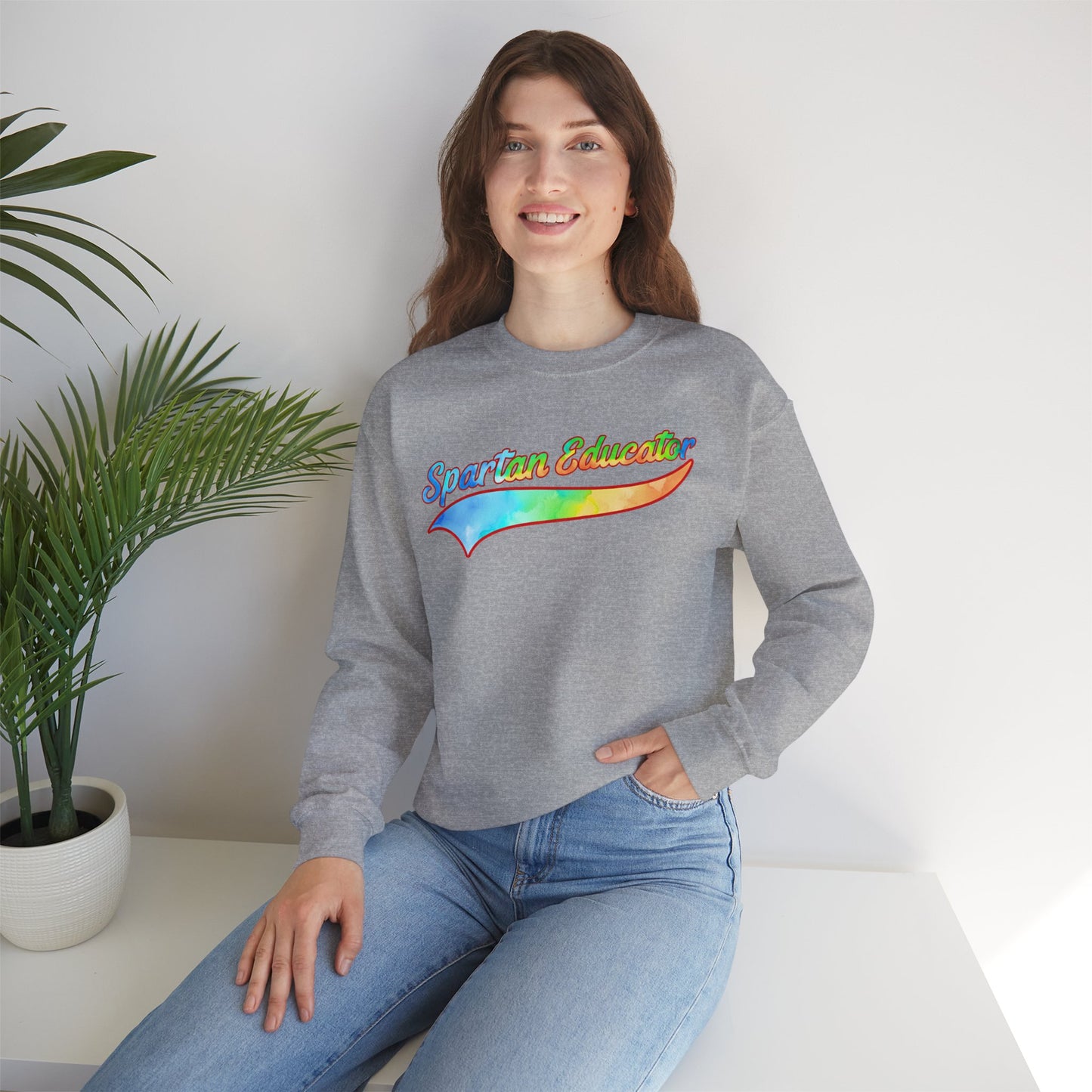 Spartan Educator Tie-Dye Design Gildan Sweatshirt