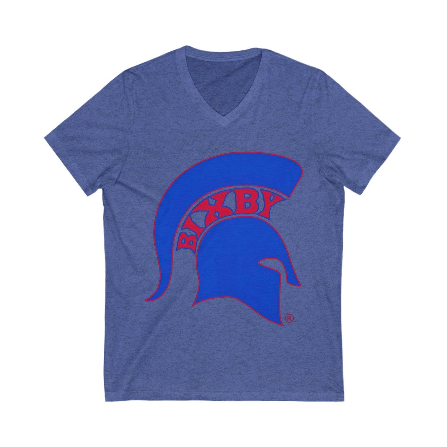 Spartans Blue Logo Women's Bella + Canvas V-Neck