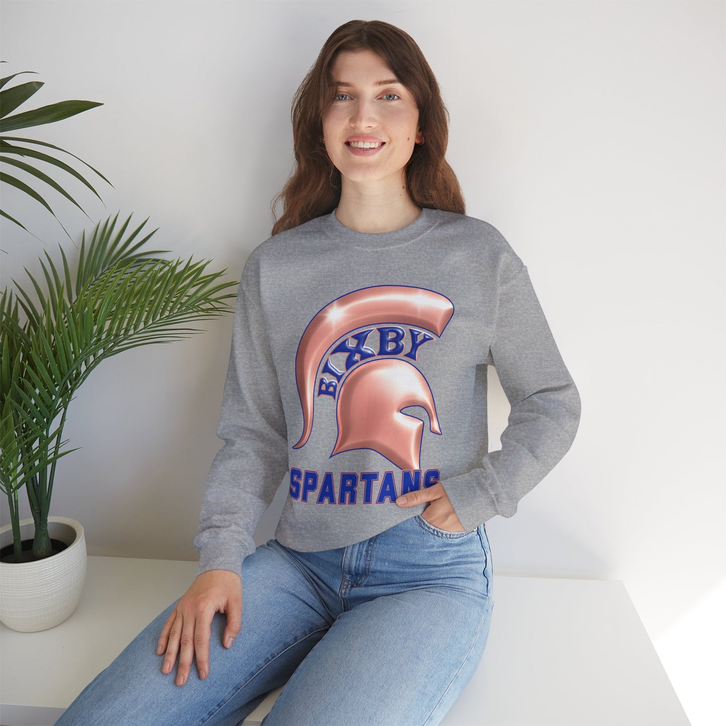 Bixby Spartan Metallic Rose Gold Gildan Sweatshirt