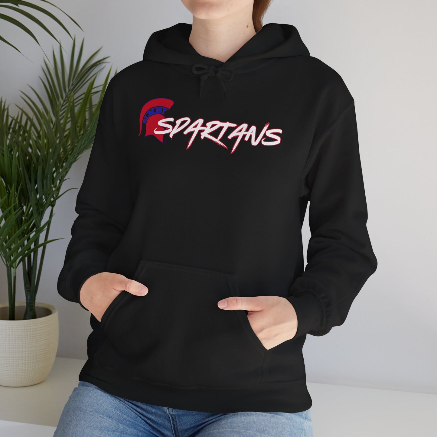 Spartans Red Logo Gildan Hoodie