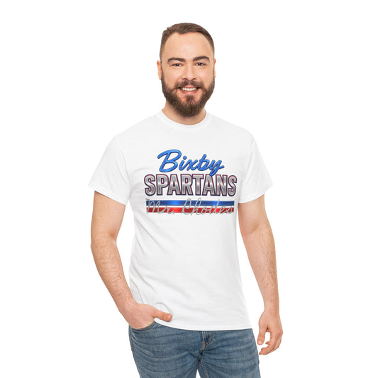 Personalized Bixby Spartans Metallic Gildan Tee