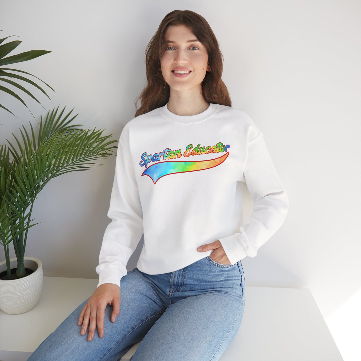 Spartan Educator Tie-Dye Design Gildan Sweatshirt