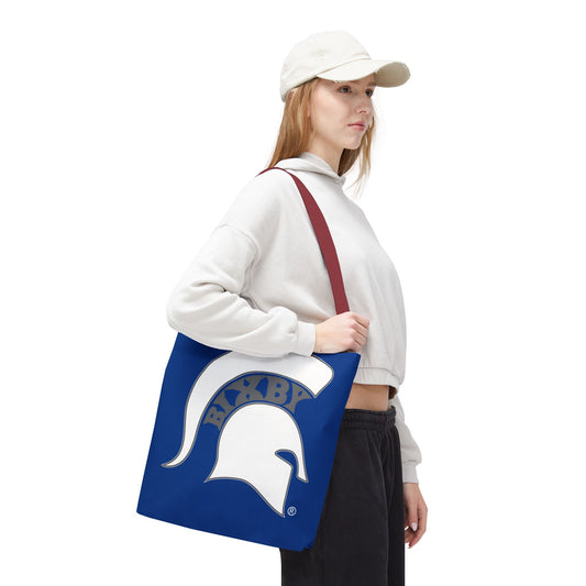 Bixby Spartans White Logo Royal Blue Polyester Tote Bag