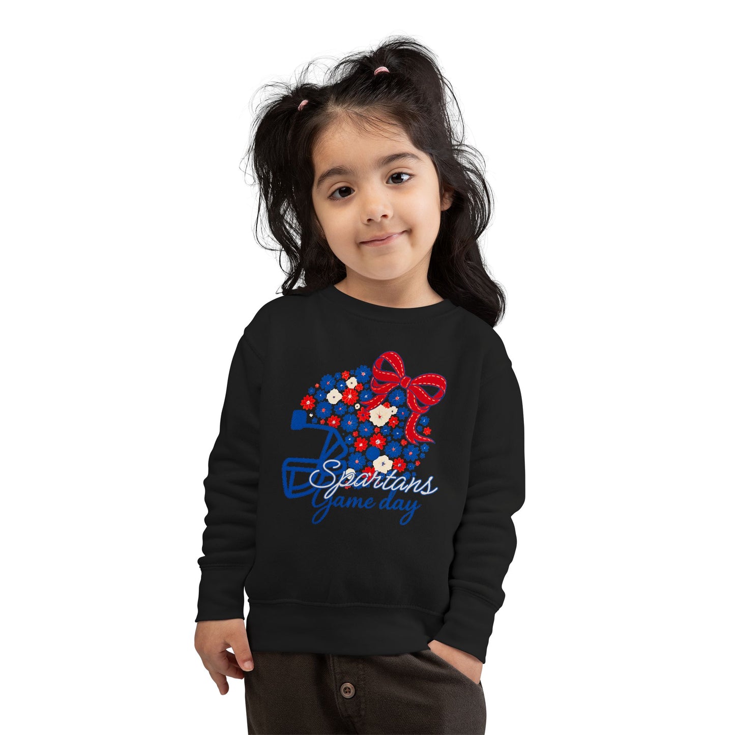 Bixby Spartans Gameday Floral Helmet Toddler Rabbit Skins Sweatshirt