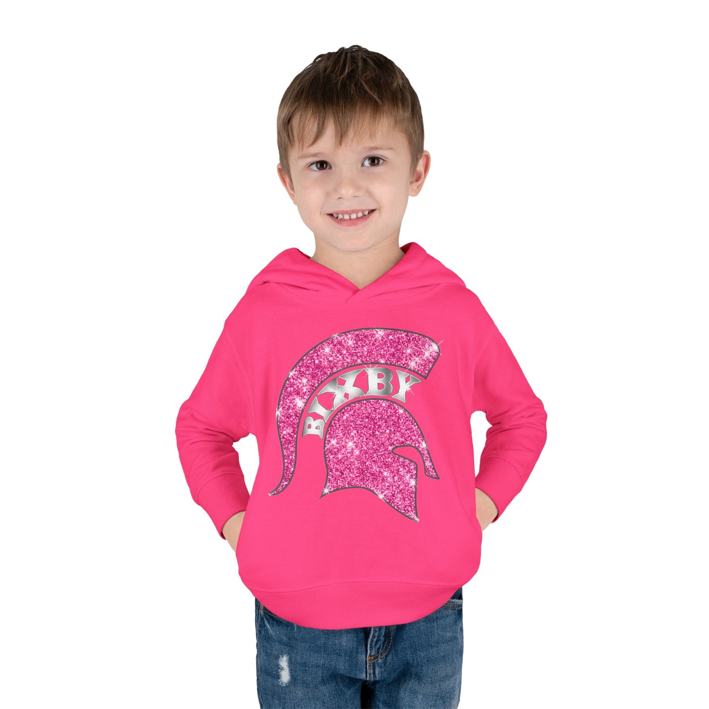 Bixby Spartans Pink Bling Toddler Rabbit Skins Hoodie