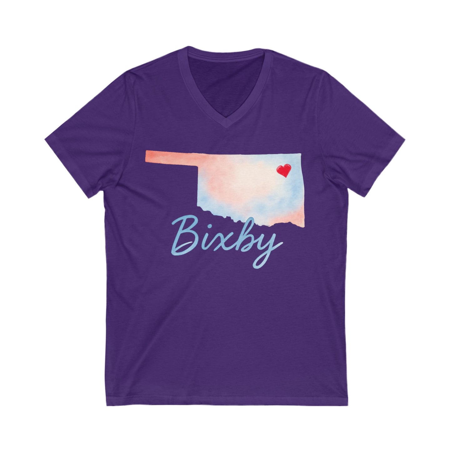 Bixby OK Bella+ Canvas Watercolor V-Neck