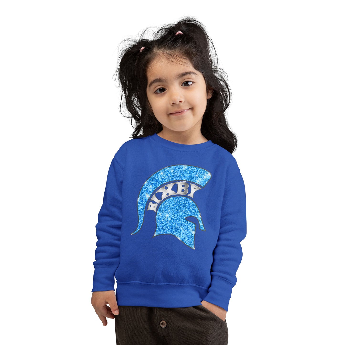 Bixby Spartans Blue Bling Toddler Rabbit Skins Sweatshirt
