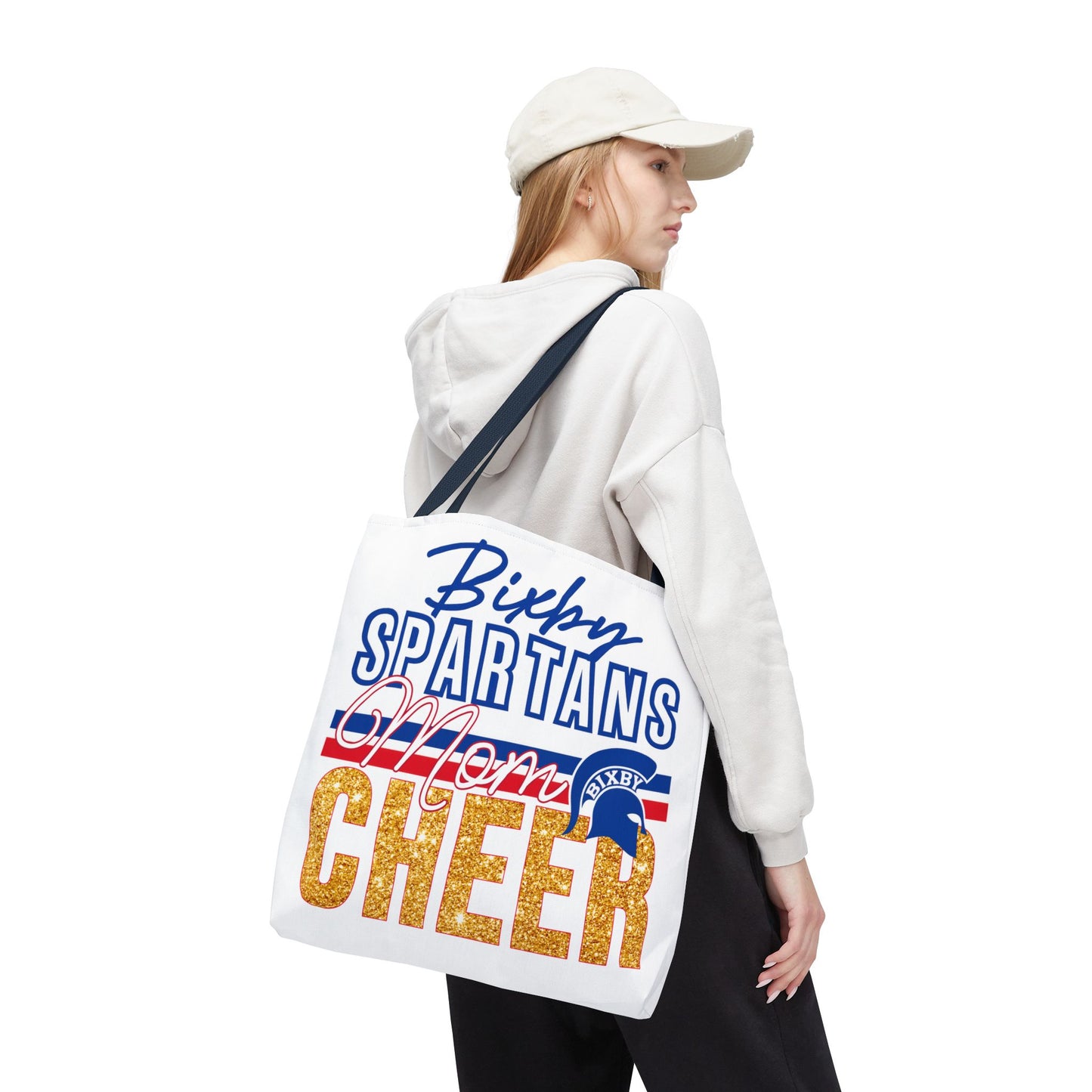 Bixby Spartans Cheer Mom Polyester Tote Bag