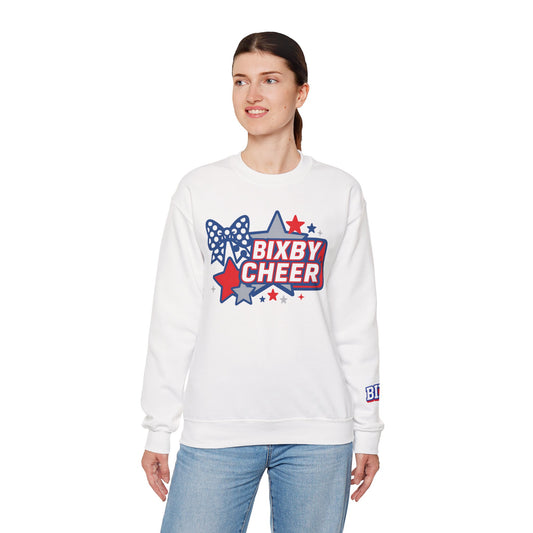 Bixby Cheer With Sleeve Print Gildan Sweatshirt