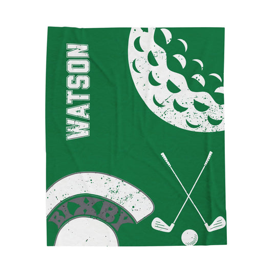 Spartan Golf Velveteen Plush Blanket - Customized